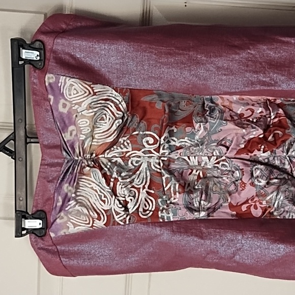 Nicole Miller Gorgeous Strapless Metallic Pink Silk Cocktail Dress -12- - Picture 2 of 9